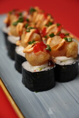 sushi, rolls, Japanese food, fish, rice