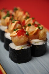 sushi, rolls, Japanese food, fish, rice