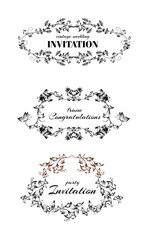 Vintage calligraphic frames in black colour