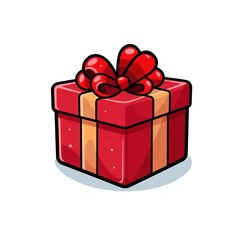 Obraz premium Gift box isolated on white background. Packaging with bow and ribbon.