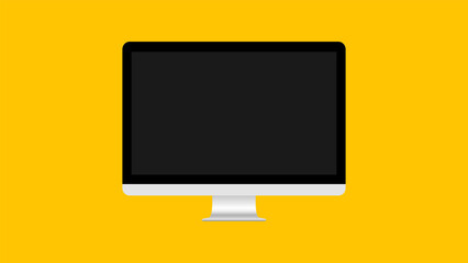 Monitor technology on yellow background, illustration vector EPS 10