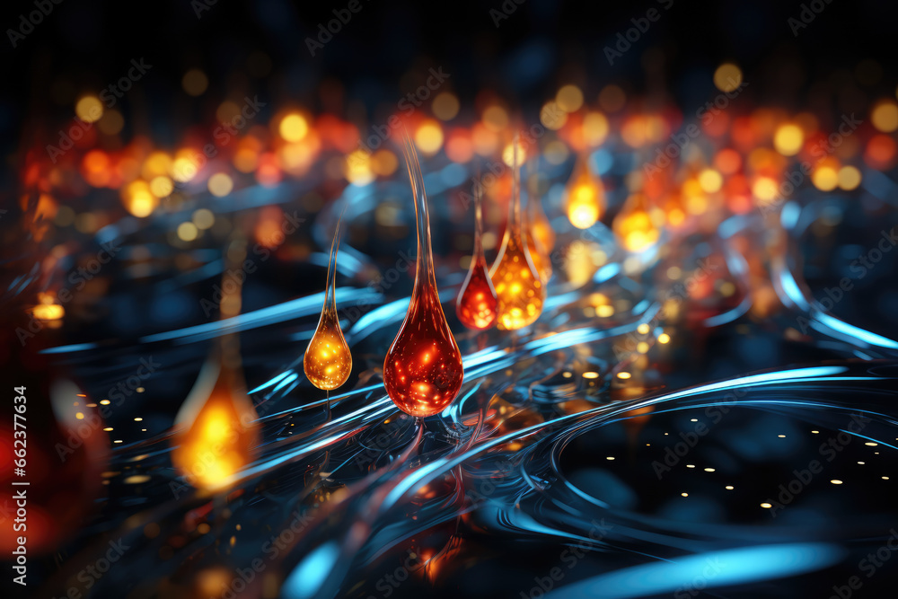 Poster a visualization of quantum entanglement demonstrating the interconnectedness of all things. generati