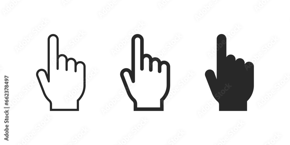 Poster finger vector icon. hand mouse cursor icon set. computer pointer sign. illustration isolated for gra