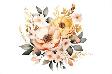 Watercolor floral design, new creative floral