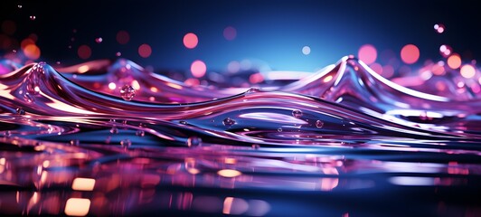 Abstract purple multicolored liquid waves background