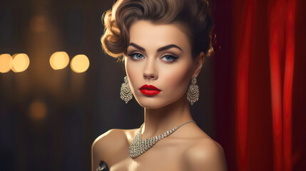 Red carpet elegance: glamour and sophistication in a chic hairstyle