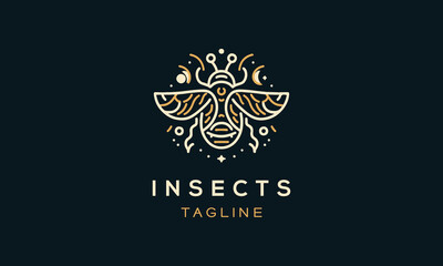 Fototapeta na wymiar Insects vector logo icon design minimalistic