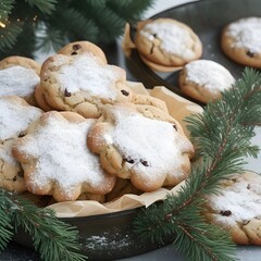 christmas cookies and christmas tree