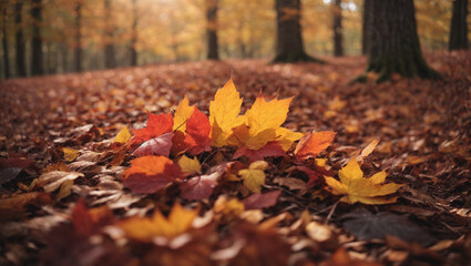 Vibrant Autumn Leaves in the Forest
