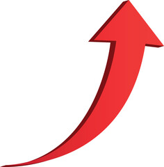 3D gradient shiney red arrow symbol. Arrow in shiney 3d arrow icons for app, web digital illustration design. Vector illustration