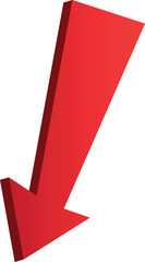 3D gradient shiney red arrow symbol. Arrow in shiney 3d arrow icons for app, web digital illustration design. Vector illustration