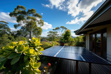 Solar panels on the roof of the house, eco energy, green technologies, sustainable resources