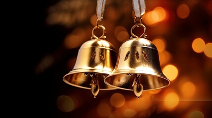 golden bell isolated on background