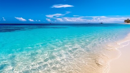Fototapeta na wymiar Tropical paradise beach with white sand and crystal.Generative AI