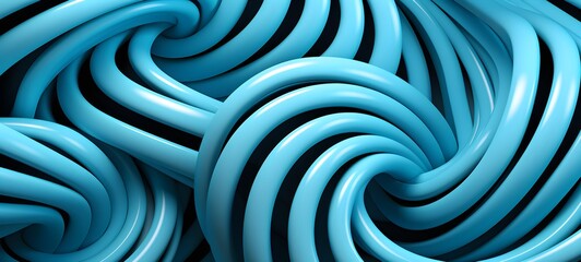 Ai 3d abstract lines on blue background. Undulate Grey Wave Swirl, frequency sound wave, twisted curve lines with blend effect. - obrazy, fototapety, plakaty