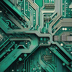 Green layered PCB pattern 