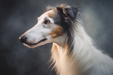 A close-up photograph of a dog against a black background. This image can be used for various purposes, such as pet-related websites, animal-themed designs, or as a generic dog representation