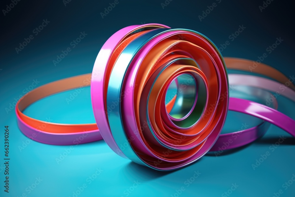 Aufkleber a close-up view of a variety of vibrant and colorful ribbons. perfect for adding a pop of color and 