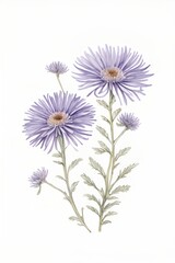 Flowers. Decorative digital 2D painting. Color illustration for background. Picturesque portrait for the interior. Wall mural, poster or picture for home. Generative AI.