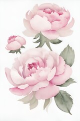 Flowers. Decorative digital 2D painting. Color illustration for background. Picturesque portrait for the interior. Wall mural, poster or picture for home. Generative AI.
