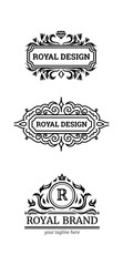 Luxury labels design set with premium quality symbols