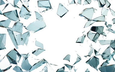 Glass Mirror of Fragility in Detail on a Clear Surface or PNG Transparent Background. - obrazy, fototapety, plakaty