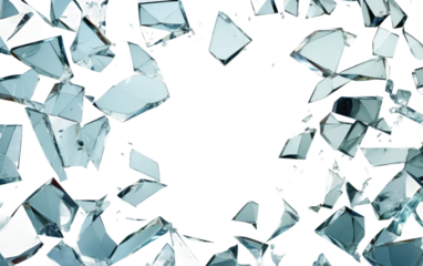 Glass Mirror of Fragility in Detail on a Clear Surface or PNG Transparent Background.