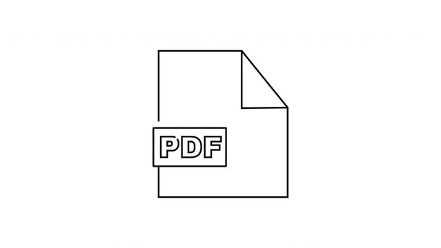 animation forming a sketch of a pdf file icon