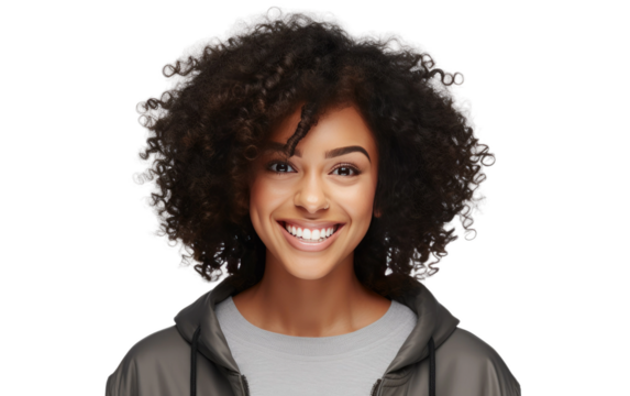Woman Influencer Self-Expression Spotlight in Closeup on a Clear Surface or PNG Transparent Background.