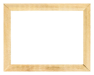 Rectangle wooden frame cut from pine wood, isolated on white background