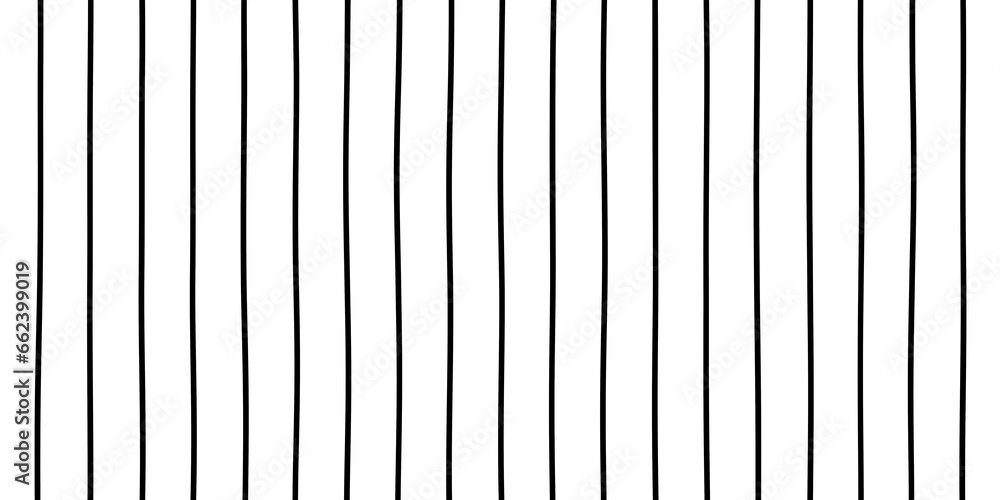 Poster abstract black vertical thin uneven parallel brush line stripes pattern isolated on white background