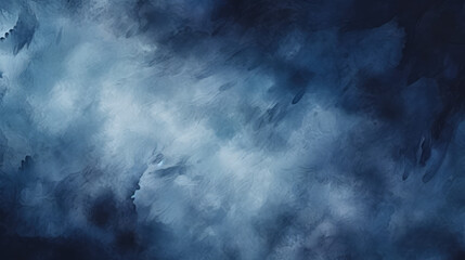 An abstract watercolor artwork with bold brush strokes in black and navy blue, evoking the feel of a stormy sky, suitable for creative design.