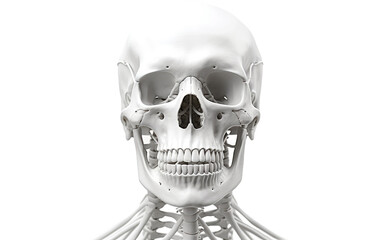 Face Bones Close Examination in Detail on a Clear Surface or PNG Transparent Background.