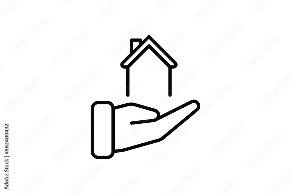 Poster house properties icon. icon related to real estate. suitable for web site design, app, user interfac