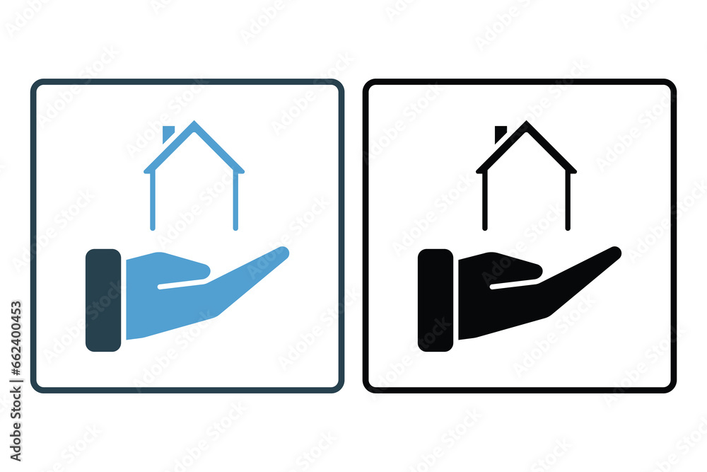 Poster house properties icon. icon related to real estate. suitable for web site design, app, user interfac