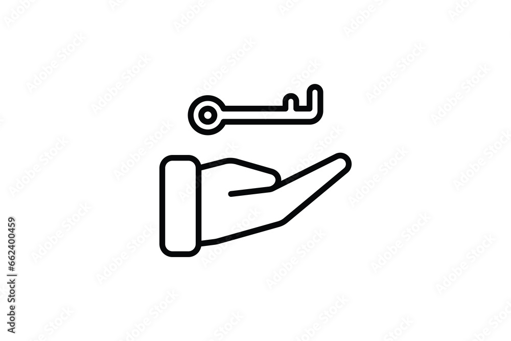 Poster key icon. icon related to real estate. suitable for web site design, app, user interfaces. line icon