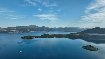 Fototapeta na wymiar Aerial drone footage of Peljesac peninsula in Croatia, Summer, 2023