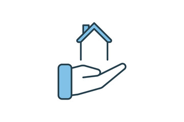 House properties Icon. Icon related to Real estate. Suitable for web site design, app, user interfaces. Flat line icon style. Simple vector design editable