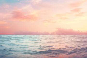 Naklejka na ściany i meble Soft pastel sunset over the ocean. Calming background. Generative AI
