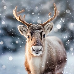 reindeer in snow