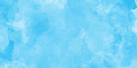 Sky clouds with brush painted blue watercolor texture, small and large clouds alternating and moving slowly on cloudy winter morning blue sky, white cloud and clear blue Abstract sky in sunny day.