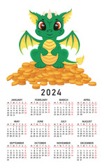 Calendar for 2024 in English