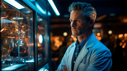 portrait of confident male rugby player standing in gym