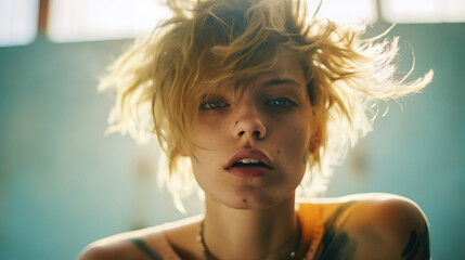 Blonde Model Woman Sexy Trend