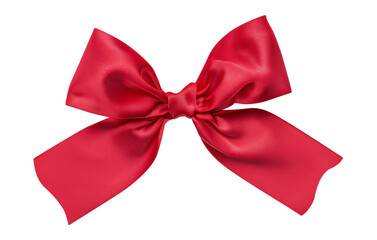 Decorative red bow isolated on background. Design element for gift