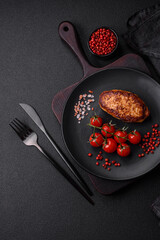 Delicious fresh fried vegetarian soybean cutlet with salt, spices and herbs
