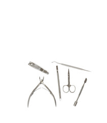 Set of manicure tools on a white background