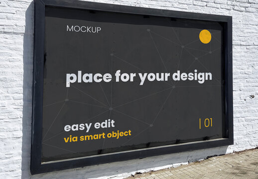 Horizontal Street Sign Billboard Mockup