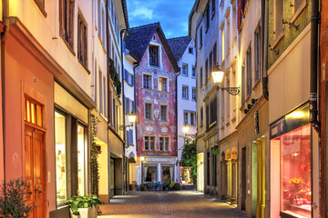 Street in the old town of Chur, Switzerland