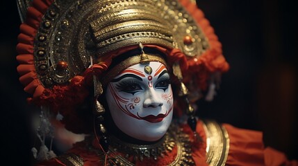 A mesmerizing Kathakali performance, the intricate expressions and elaborate makeup of the artists...
